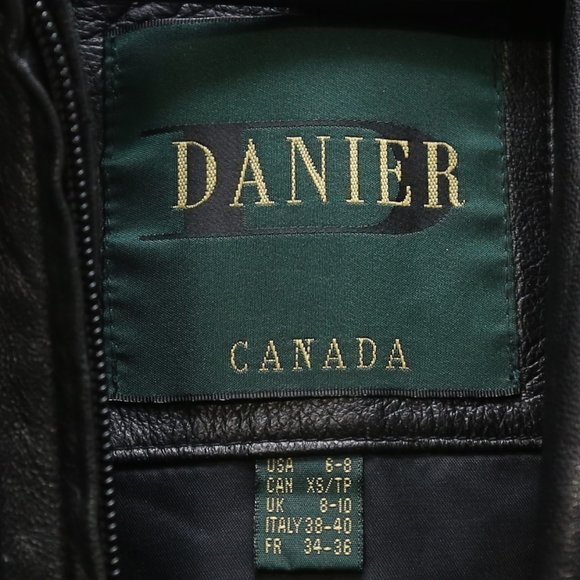 DANIER Reworked Cropped Leather Jacket Raw Hem Size XS - Picture 3 of 5